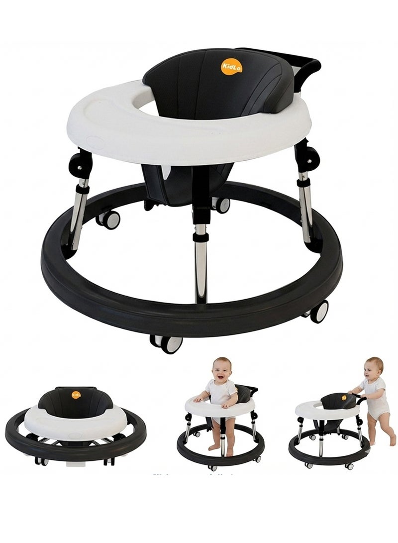 كيدل مشاية أطفال للأولاد والبنات - مشاية أنشطة 3 في 1 للجلوس والوقوف مع تصميم مضاد للانقلاب، صينية طعام قابلة للطي، عجلات صامتة وارتفاع قابل للتعديل (6-18 شهرًا)