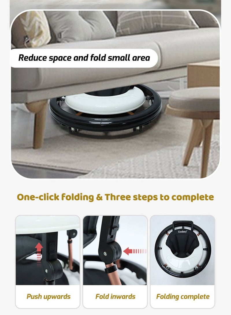 كيدل مشاية أطفال للأولاد والبنات - مشاية أنشطة 3 في 1 للجلوس والوقوف مع تصميم مضاد للانقلاب، صينية طعام قابلة للطي، عجلات صامتة وارتفاع قابل للتعديل (6-18 شهرًا) - Image 3