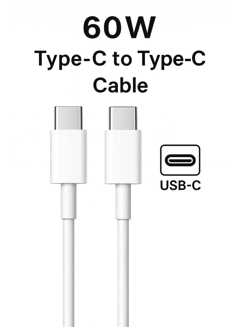 Type-C to Type-C Fast Charging Cable 60W,  – Supports Fast Charging & Data Transfer - Image 1
