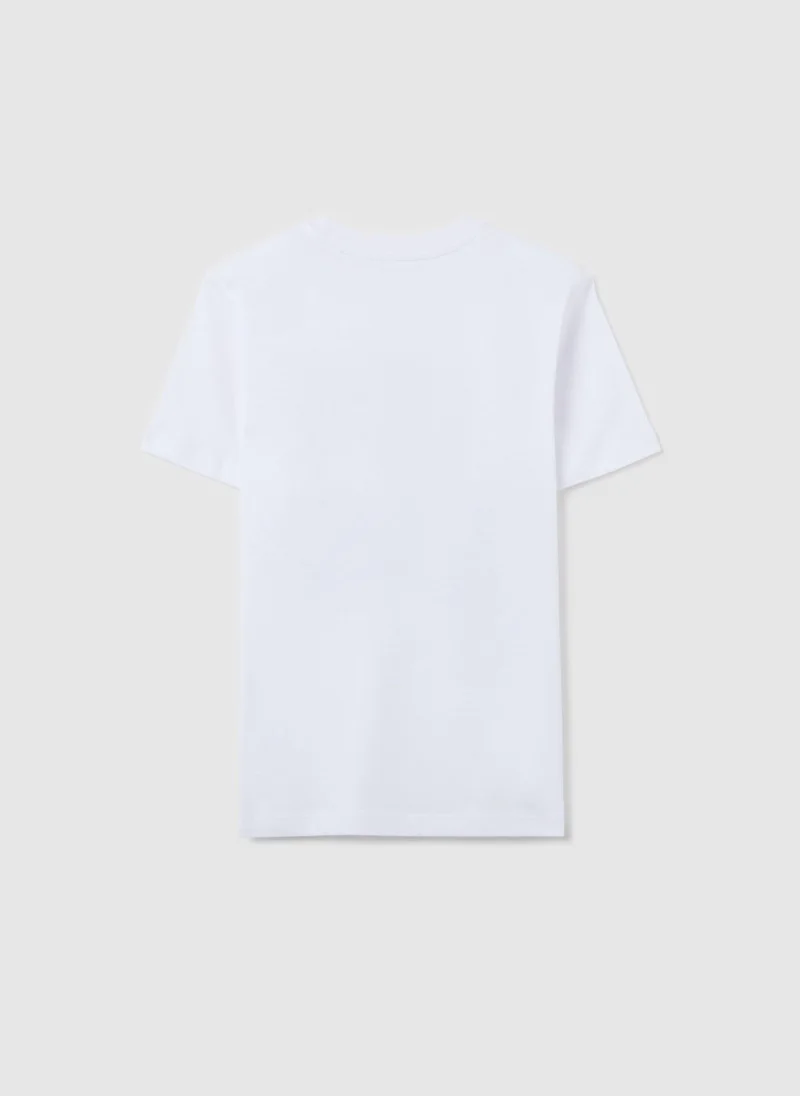 Ovs White Printed T-Shirt For Boys