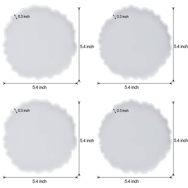 LET'S RESIN 4Pcs Resin Coaster Molds, Druzy Geode Agate Silicone Coaster Molds for Epoxy Resin, 5Inches Large Mould for DIY Art Craft Cup Mats, Durable and Flexible Moulds - Image 2