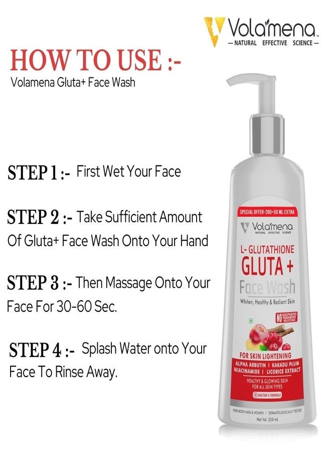 VOLAMENA WITH DEVICE Volamena L-Glutathione Face Wash | For Skin Brightening & Glow | Face Wash For women & Men 250 ml - Image 5