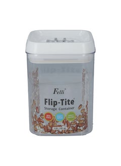 Felli Flip-Tite Rectangular Food Storage Container Clear And White 1.8 Liter