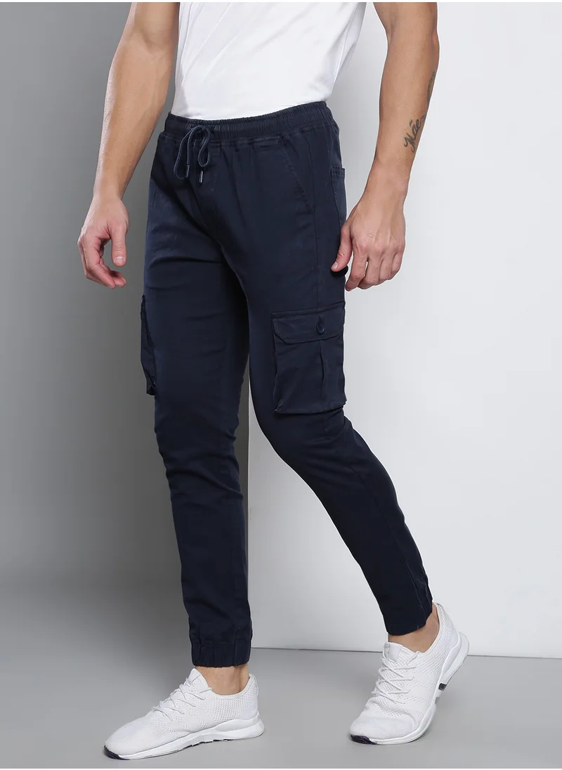 Dennis Lingo Men's Navy Tapered Fit Cargo Joggers