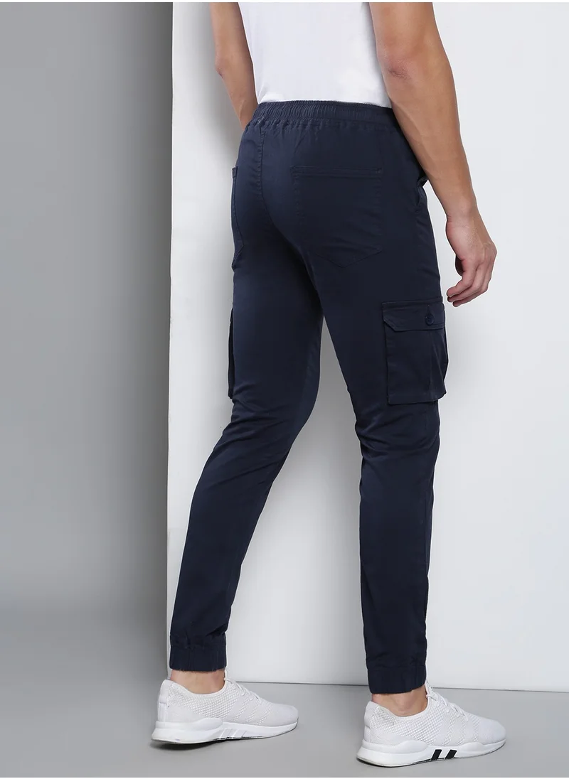Dennis Lingo Men's Navy Tapered Fit Cargo Joggers