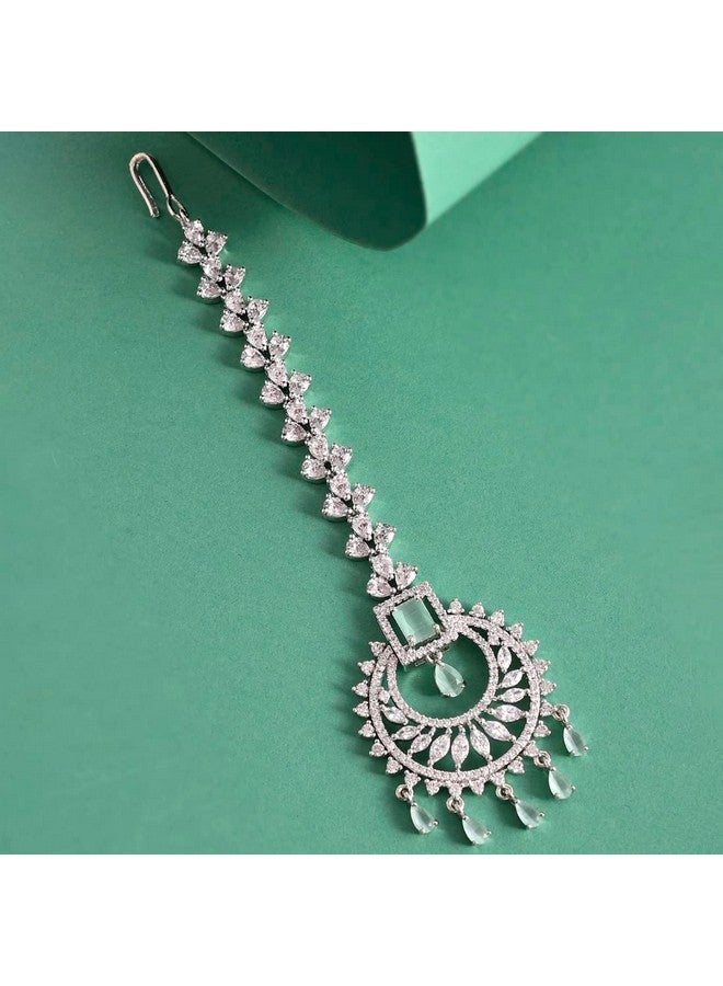 VOYLLA CZ Elegance Emerald Cut CZ Maang Tika - Image 4