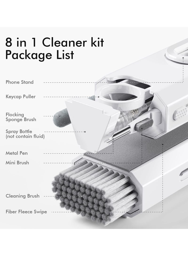 8 in 1 Keyboard Cleaning kit, Cleaner for Airpods, Earbuds, Headset, Laptop Cleaner with Brush Portable Electronics Keyboard Cleaning Tools, Cleaner Keycap Puller Kit (White)  - Image 2
