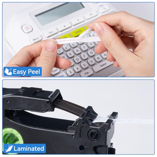 Labelife Replacement for Brother TZe-211 TZe211 P Touch Label Tape 6mm Label Maker Tape TZe TZ Tape 6mm 0.23 Laminated White for Brother PT-D220 PT-D210 PT-H110 PT-D400 PT-D600, 0.23 Inch, 4-Pack - Image 4