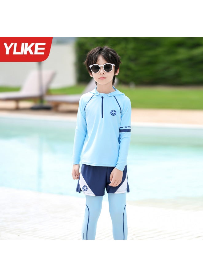 Children's Swimsuit Boys Split Long-sleeved Pants  New Medium And Large Kidsren's Boys Sun Protection Quick-drying Swimsuit Equipment