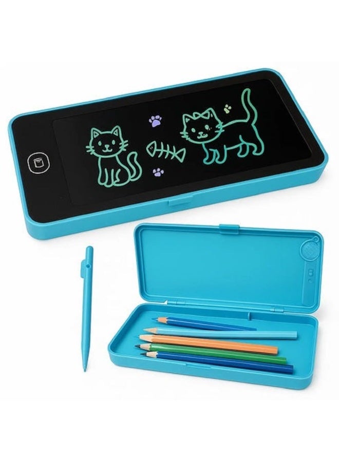 Back to School Package: School Supplies (Pencil case, LED whiteboard, notebook, 6 pens, eraser and sharpener, calculator, correction fluid, 6 colored pencils) - Image 2