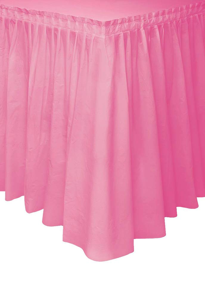 Unique Unique Premium Hot Pink Solid Plastic Table Skirt 29 x 14 ft Pack Of 1  Elegant Design EasytoAttach  Perfect For Parties Weddings  Events