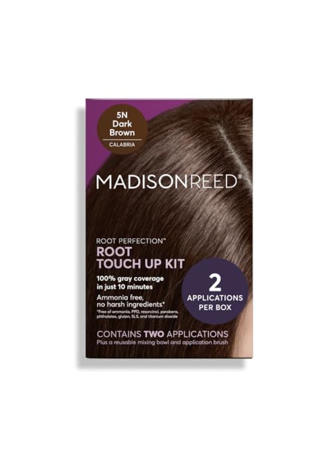 Madison Reed مديسون ريد لمسة جذر الكمال صبغة شعر دائمة لمسة جذر بني داكن 5N كالابريا 10 دقائق لتغطية 100% من الجذور الرمادية خالية من الأمونيا - Image 1