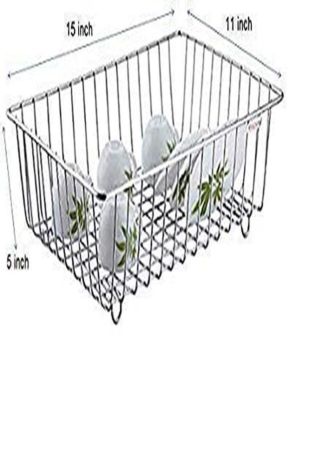 2heet HEET Plateform Basket Utensils Drainer Stainless Steel Dish Drainer Basket for Kitchen/Dish Drying Stand/Plate Rack - Image 5