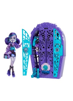 MONSTER HIGH Garden Mysteries Twyla with Reveal Closet & 19+ Tea Party Surprises like Clothes, Skulltimate Secrets Doll & Accessories Set  - Image 1