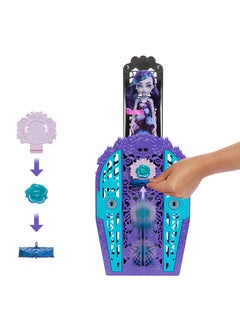 MONSTER HIGH Garden Mysteries Twyla with Reveal Closet & 19+ Tea Party Surprises like Clothes, Skulltimate Secrets Doll & Accessories Set  - Image 5