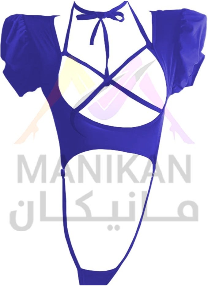 MANIKAN - Women's lingerie suit made of soft cotton with ties at the chest and backless - Image 1