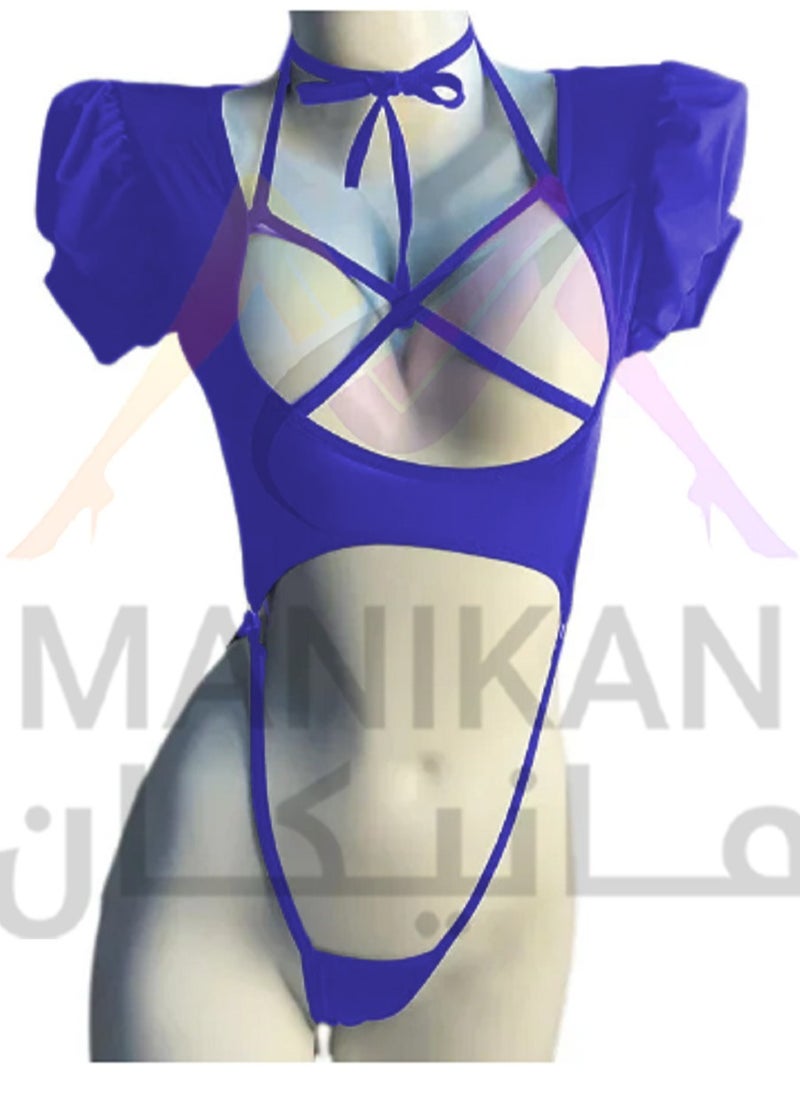 MANIKAN - Women's lingerie suit made of soft cotton with ties at the chest and backless - Image 1