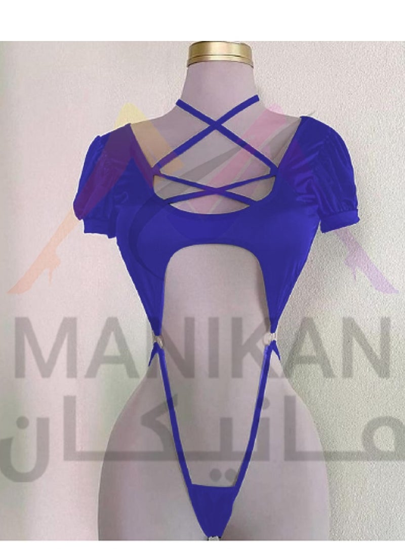 MANIKAN - Women's lingerie suit made of soft cotton with ties at the chest and backless - Image 1