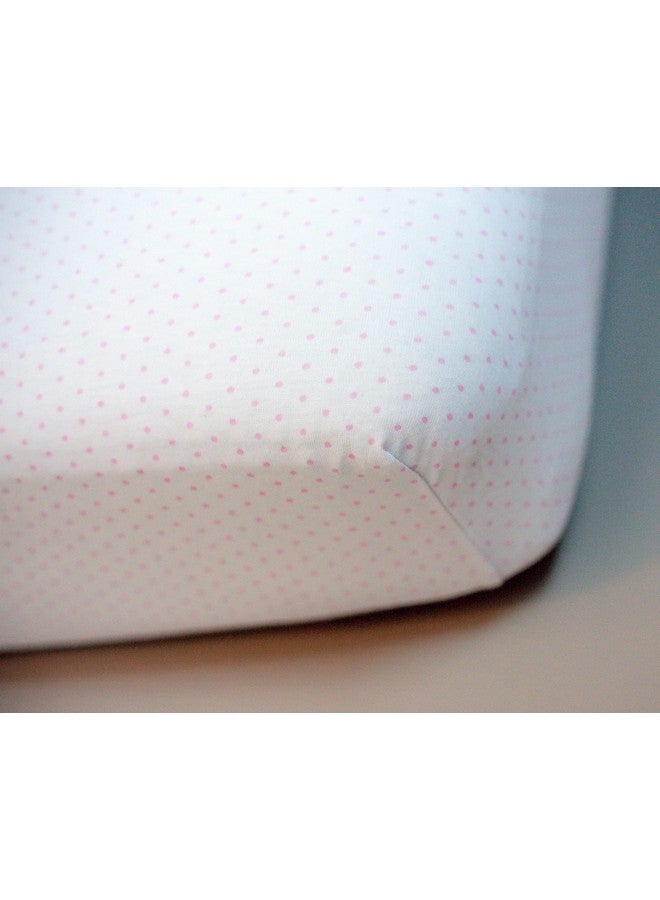 SHEETWORLD.COM SheetWorld Baby Fitted Bassinet Sheet 15 x 33 inches, 100% Cotton Jersey Hypoallergenic Sheet, Unisex Boy Girl, Pink Pindot, Made in USA - Image 5