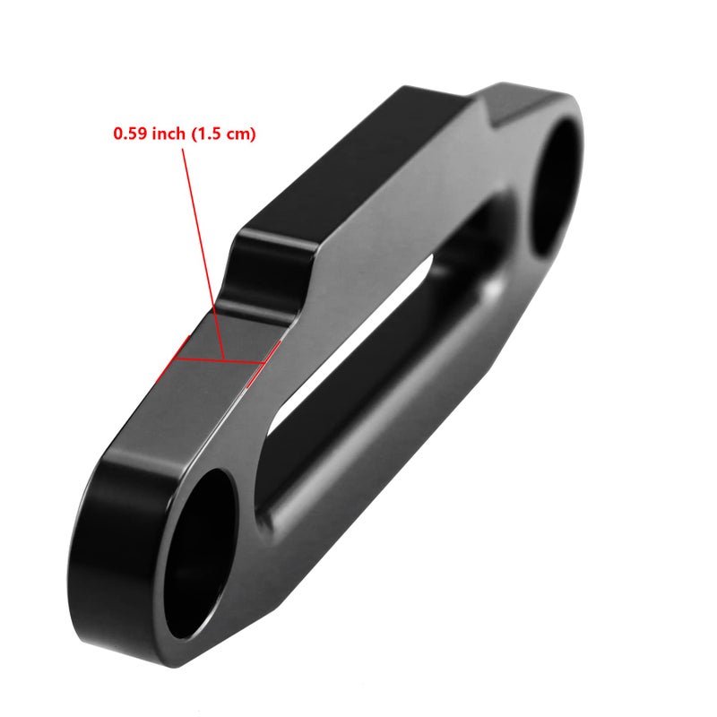 Ucreative Aluminum Hawse Fairlead For Utv 4000-5500 Lbs Winch 6"" (152.4Mm) Mount Glossy (Black) - Image 3