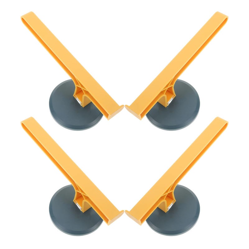 4Pcs No Drill Wall Mount Towel Rack With Blue Yellow Plastic Hooks - Image 2