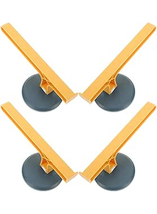 4Pcs No Drill Wall Mount Towel Rack With Blue Yellow Plastic Hooks - Image 1