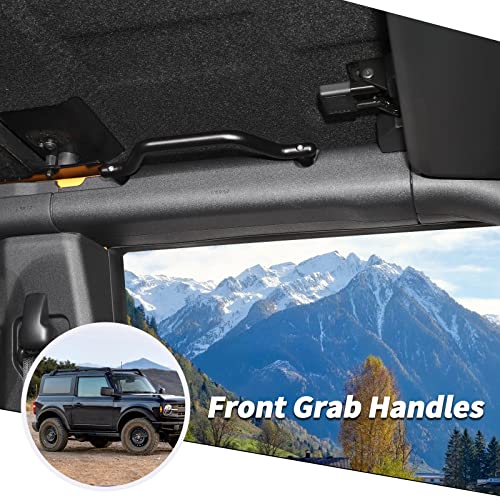 Jimen for Bronco Grab Handles 2PCS Front Grip Handle Metal Grab Bars Compatible with Ford Bronco 2 Door4 Door 20212023 - Image 3