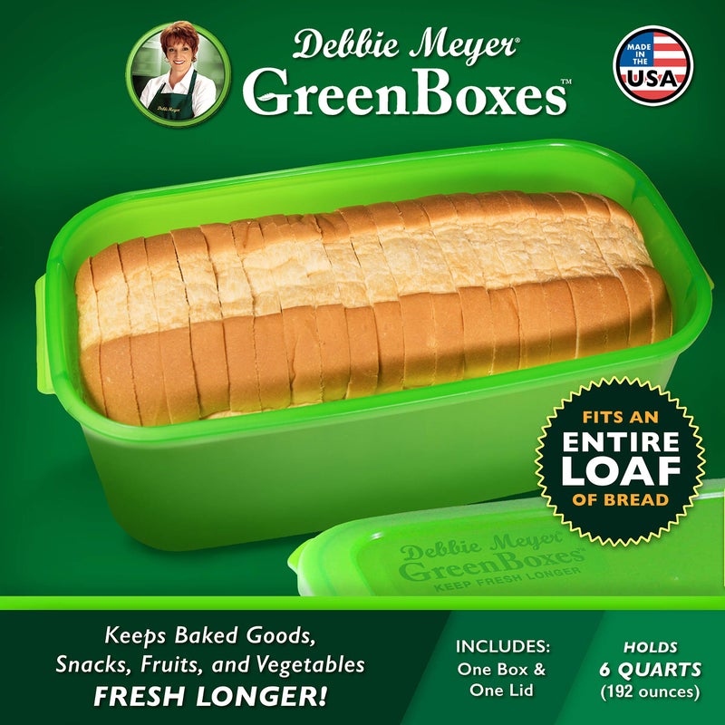 Debbie Meyer GreenBoxes â€“ BreadBox keeps Baked Goods, Snacks, Fruits, and Vegetables Fresh Longer, Reusable, BPA Free, Made in USA - Image 2