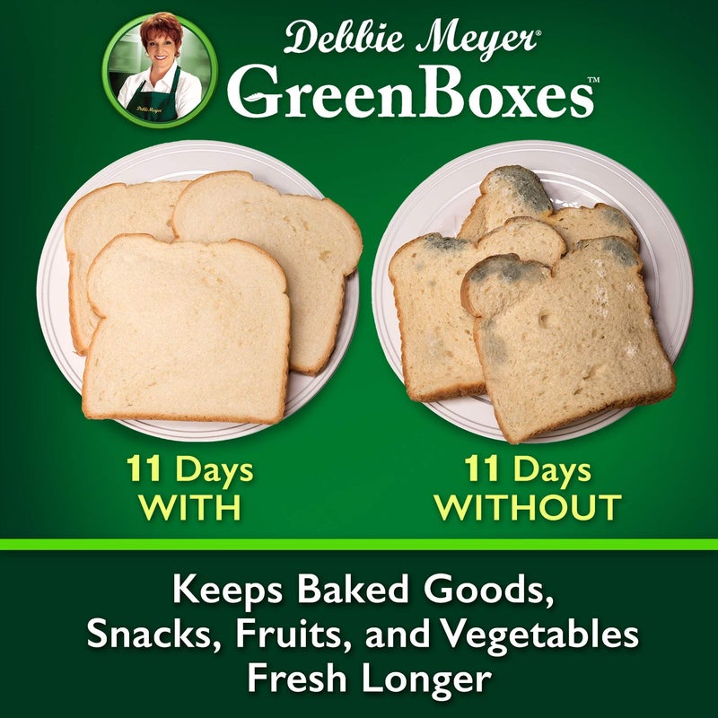 Debbie Meyer GreenBoxes â€“ BreadBox keeps Baked Goods, Snacks, Fruits, and Vegetables Fresh Longer, Reusable, BPA Free, Made in USA - Image 4