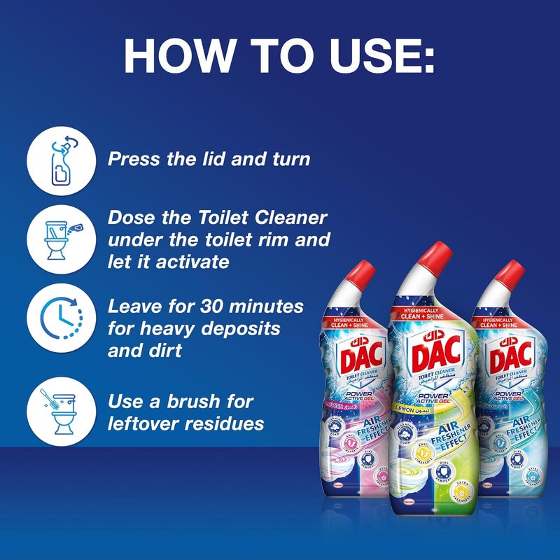 DAC Toilet Cleaner Lemon 2 x 750 ml - Image 3