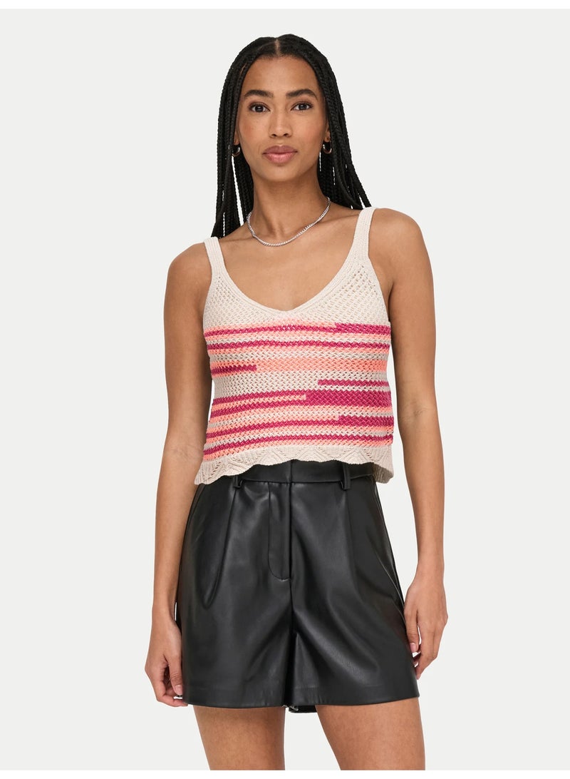 ONLY ONLMERIDA LIFE SL CROP V-NECK TOP KNT - Image 2