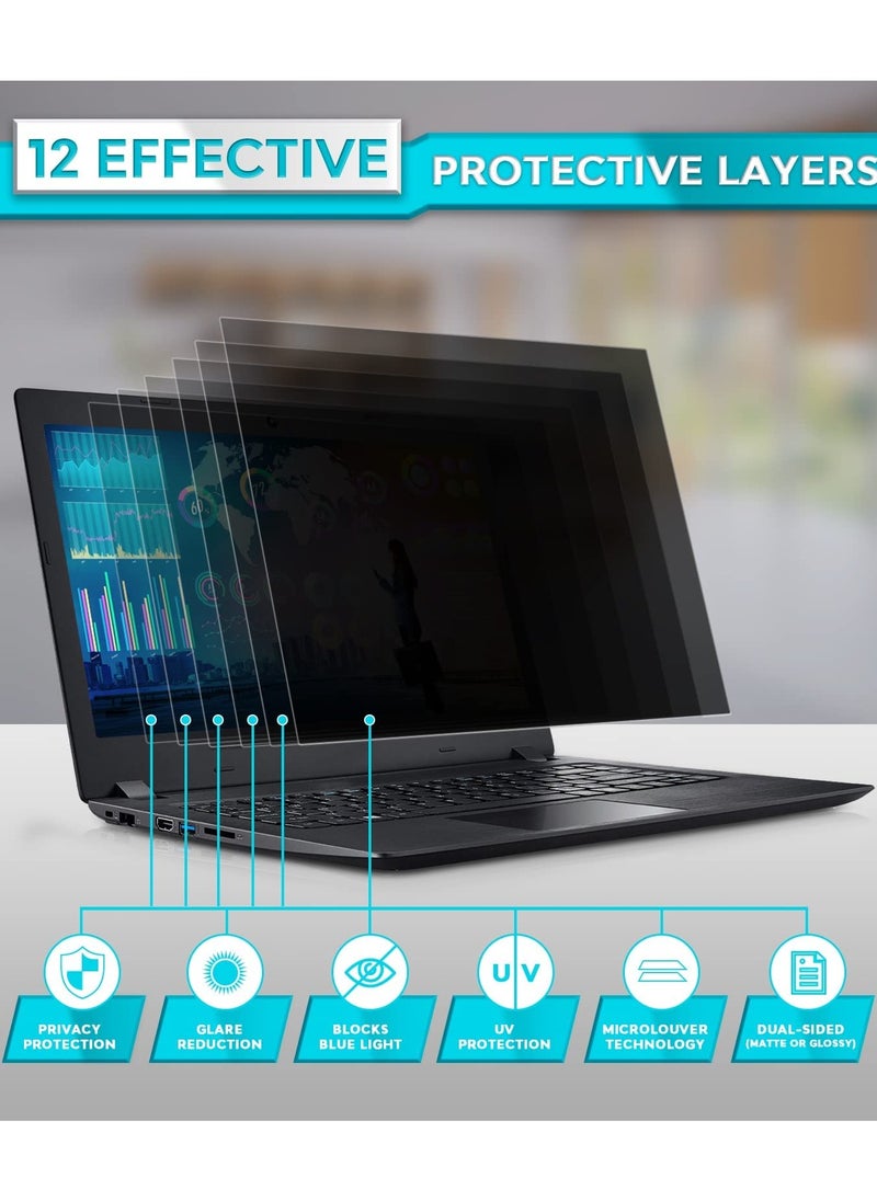 erorex Laptop Privacy Screen 14 Inch for Lenovo/HP Envy/Dell/Acer/Asus/Thinkpad, 16:9 Aspect Removable Anti Glare Blue Light Privacy Screen Filter, Computer Monitor Security Shield 14 In  - Image 2