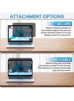 erorex Laptop Privacy Screen 14 Inch for Lenovo/HP Envy/Dell/Acer/Asus/Thinkpad, 16:9 Aspect Removable Anti Glare Blue Light Privacy Screen Filter, Computer Monitor Security Shield 14 In  - Image 3
