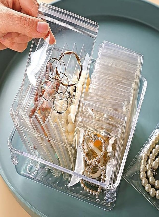TROFFLLY 25PCS jewellery Storage Transparent Pouches for Earrings Rings Bracelets Mangalsutra Clear Zipper Bags Anti Oxidizing for Storage jewellery Packing Bags Set (3 Mix Size) - Image 5