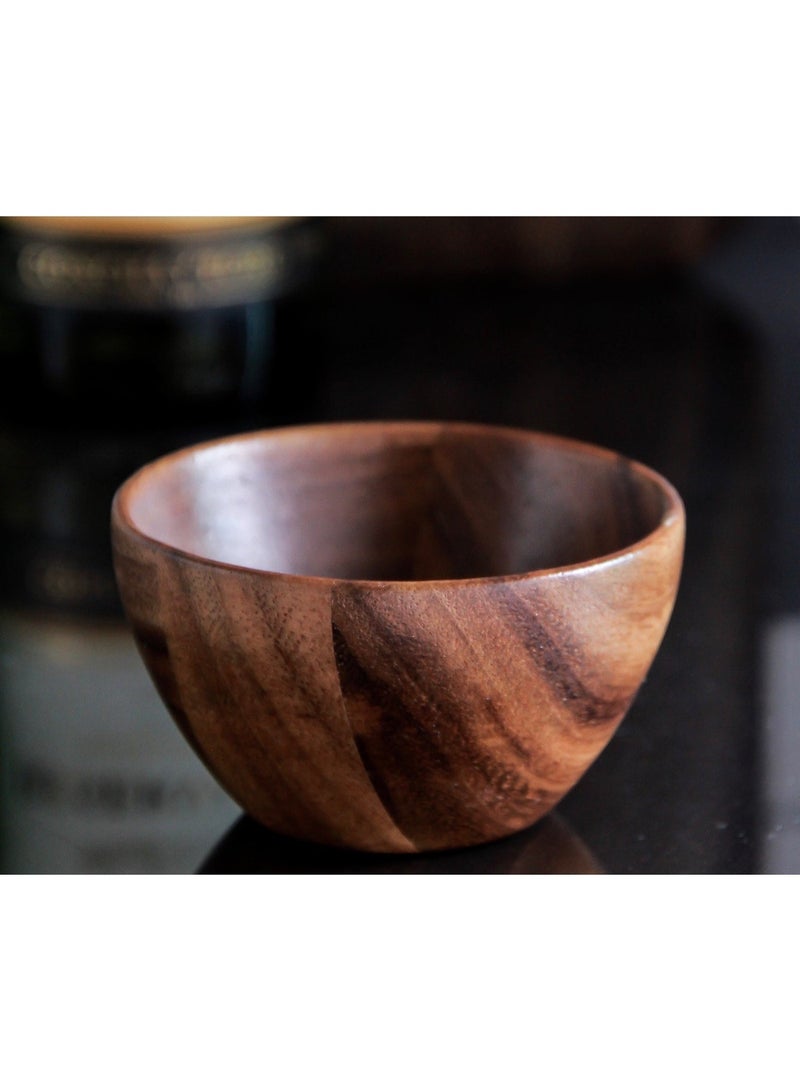 SOFIA REFRIGERATION Set of 3 Acacia Handmade Small Wood Bowl for Rice, Dips, Sauces (9.5x9.5x5.5 cm) - Image 3