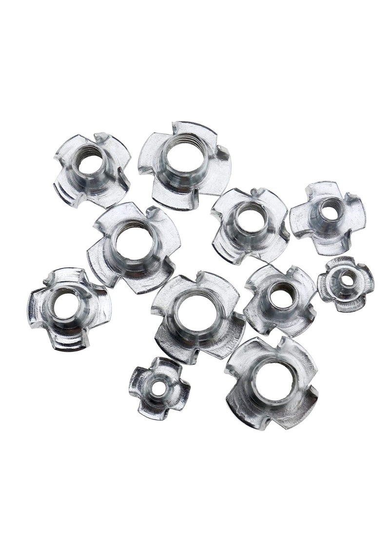 SING F LTD SING F LTD Set of 120pcs Captive T Nuts M3 M4 M5 M6 M8 Thread Built Nuts Speaker Furniture Nuts 4 Pronged for Furniture  - Image 2