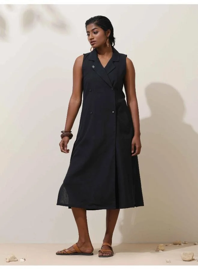 trueBrowns trueBrowns Black Green Cotton Dress