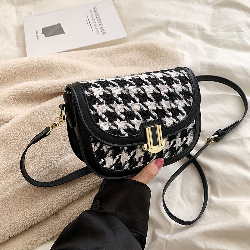 2025 -Selling Houndstooth Women'S Bag, Ins Retro Niche Design Versatile Crossbody Bag, Lightweight Bag - Image 4