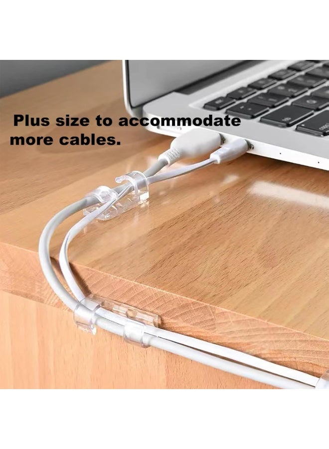 مشابك تنظيم الكابلات الشفافة ذاتية اللصق (40 قطعة – مقاس متوسط) – مشابك أسلاك قوية للحوائط والمكاتب والسيارة – لتنظيم كابلات الشواحن، أسلاك التلفزيون والكمبيوتر والراوتر – لإدارة الأسلاك تحت المكتب – خطافات لاصقة قوية لتعليق الإضاءة، اللمبات الخيطية، إضاءة الزينة والديكورات – مقاومة للماء للاستخدام الداخلي والخارجي – سهلة التركيب بدون أدوات وتحافظ على ترتيب الأسلاك ومنع التشابك - Image 5