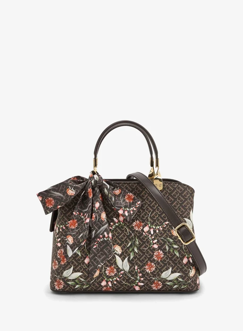 Flora Bella Monogram Print Tote Bag With Scarf Accent