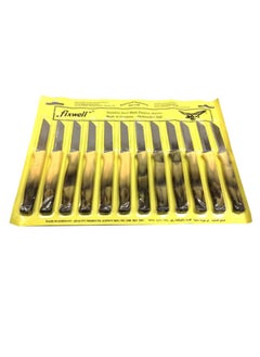 Fixwell 12-Piece Marble Handle Fruit Knife Set Black/Yellow/Silver 12 x 18centimeter 