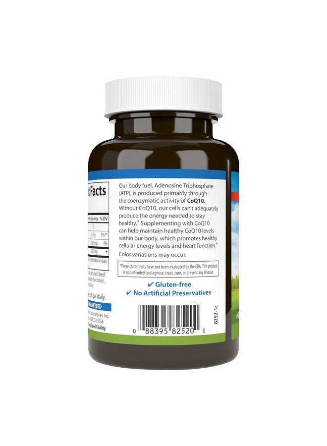 Carlson - Co-Q10, Co-Enzyme Q10, 200 mg, Energy Production & Heart Function, 120 Softgels - Image 3