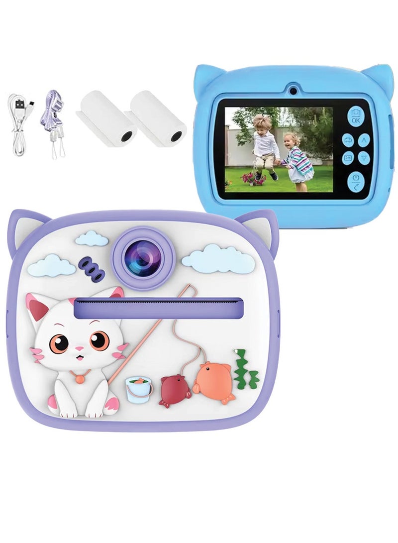 BlueFire 1080P HD 2.4 Inch Screen Mini Photo Printer – Portable Zero Ink Instant Print Camera for Kids, 2400W Pixels, 1300mAh Battery (2000 Photos per Charge), Video Recording, Photo Sticker & Filter, Multi-Scene Modes - Image 1
