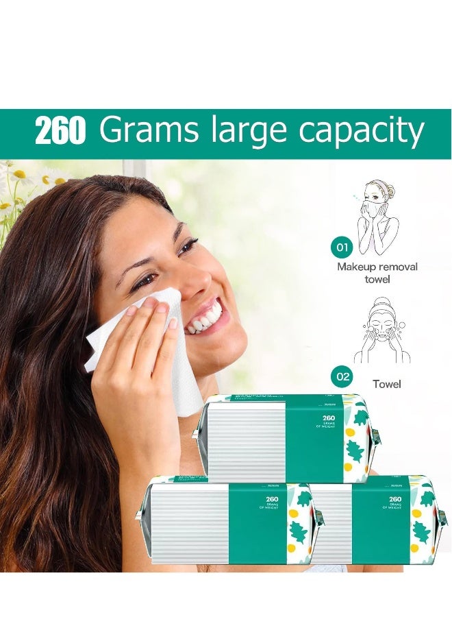Generic 100% Cotton Disposable Face Towels, Ultra Soft Facial Tissues for Makeup Removal and Drying, 100 Count Pack, Ideal for Adults and Babies  - Image 5