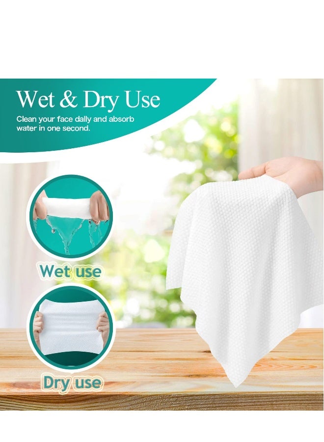 Generic 100% Cotton Disposable Face Towels, Ultra Soft Facial Tissues for Makeup Removal and Drying, 100 Count Pack, Ideal for Adults and Babies  - Image 3