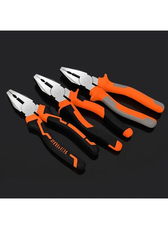 6 Inch Heavy Duty Needle Nose Pliers With Red Rubber Handles Flat Pliers 1pc - Image 5