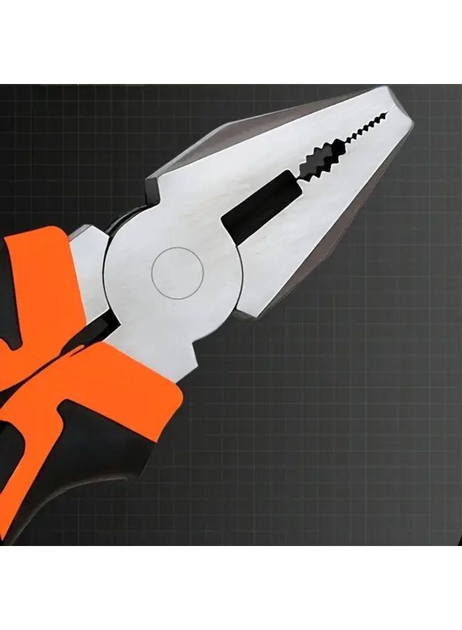 6 Inch Heavy Duty Needle Nose Pliers With Red Rubber Handles Flat Pliers 1pc - Image 4