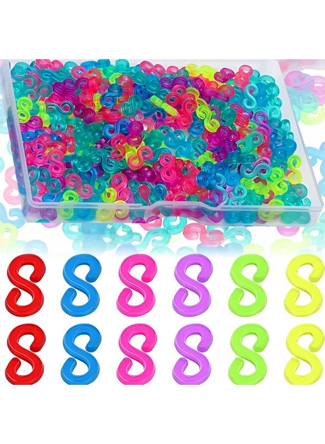 MEDA 1000+ PCS S Clips Rubber Band Bracelet Clips for Loom Bracelets - Colorful S Clips, DIY Friendship Bracelet Making Kit for Kids -(Multi s-Clips) - Image 1