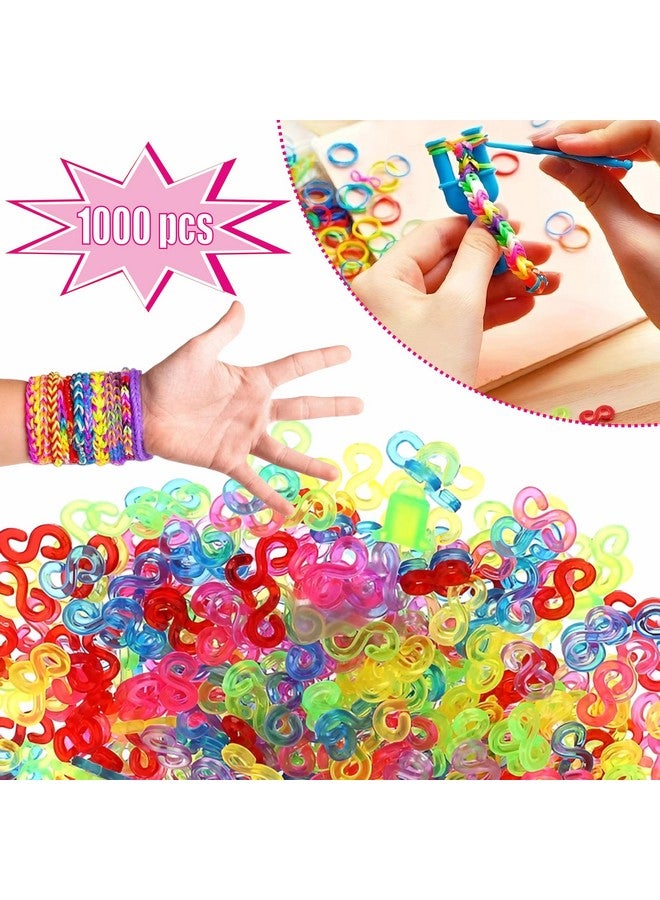MEDA 1000+ PCS S Clips Rubber Band Bracelet Clips for Loom Bracelets - Colorful S Clips, DIY Friendship Bracelet Making Kit for Kids -(Multi s-Clips) - Image 2