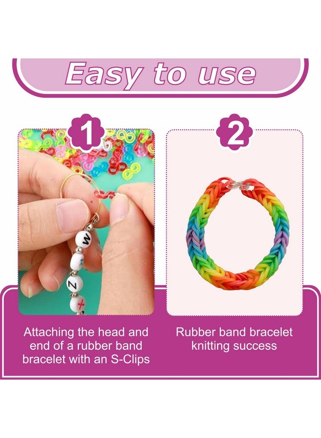 MEDA 1000+ PCS S Clips Rubber Band Bracelet Clips for Loom Bracelets - Colorful S Clips, DIY Friendship Bracelet Making Kit for Kids -(Multi s-Clips) - Image 3